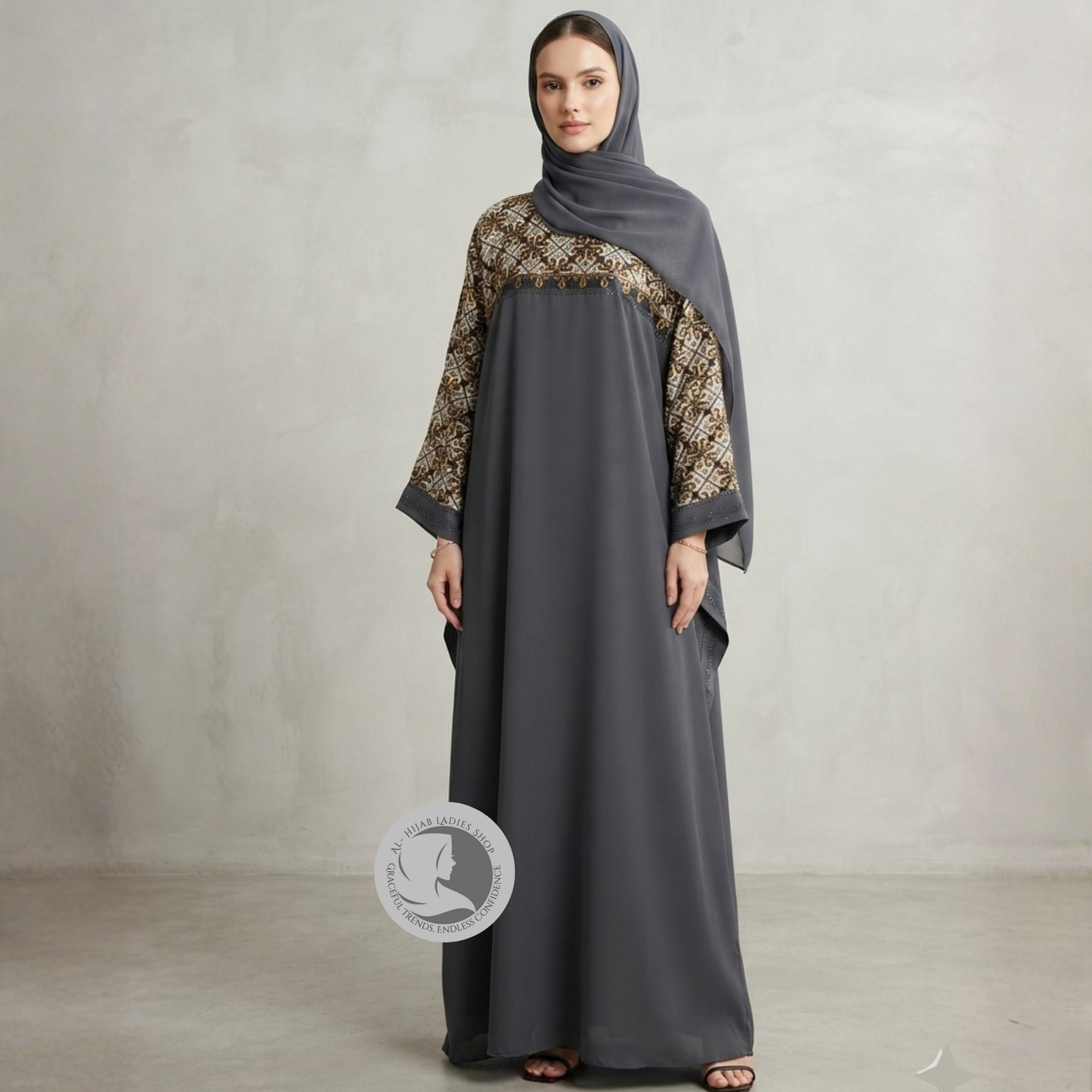 Butterfly Style Embroidered Abaya – Premium Nida Fabric Modest Wear