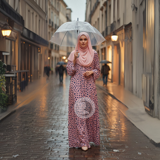 Stylish Printed Chiffon Abaya for Daily Wear