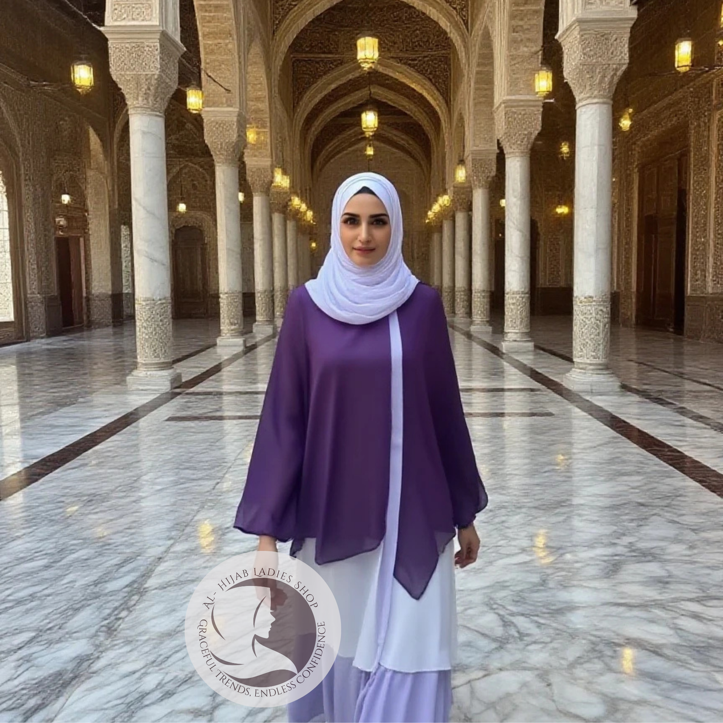 Three-Layer Style Chiffon Abaya – Elegant Flow