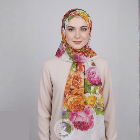 Floral Printed Hijab for Women – Soft Lightweight Premium Scarf | Elegant Everyday Wear
