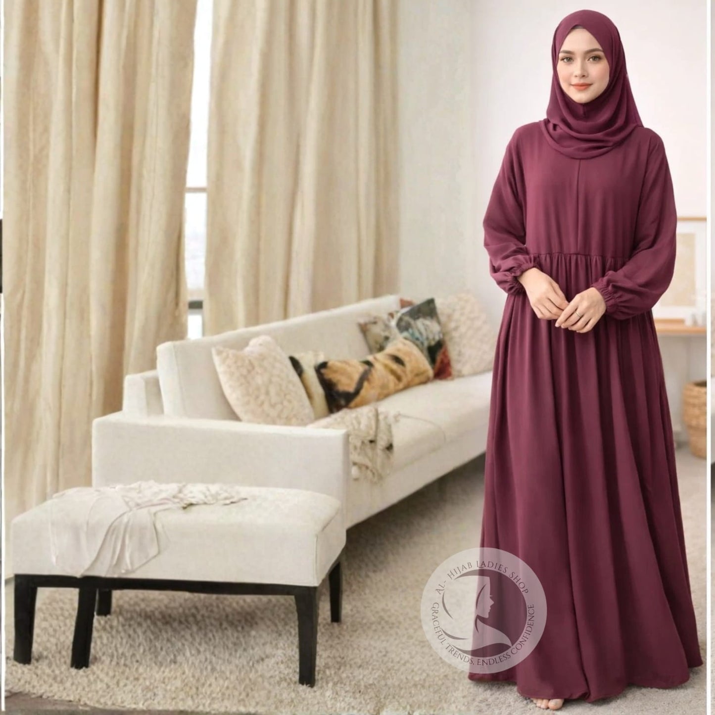 Elegant Frock Style Abaya for Women – Modest & Flowy Design