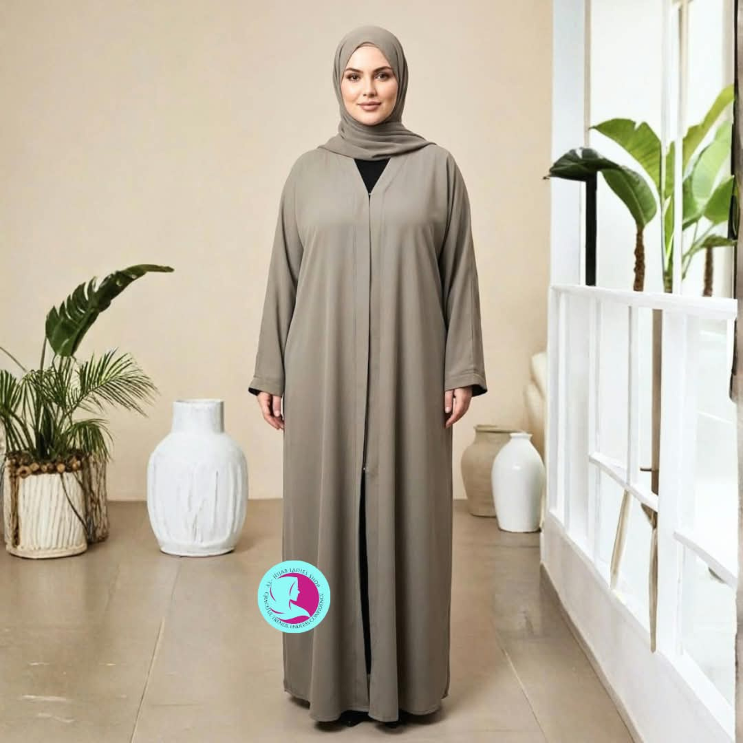 Nida Fabric Plus Size Front Open Abaya | Elegant Modest Wear