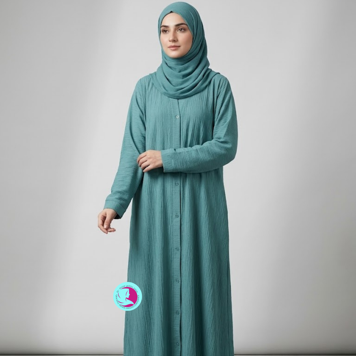 Front Open Abaya in Crush Fabric | Modest Wear for Women