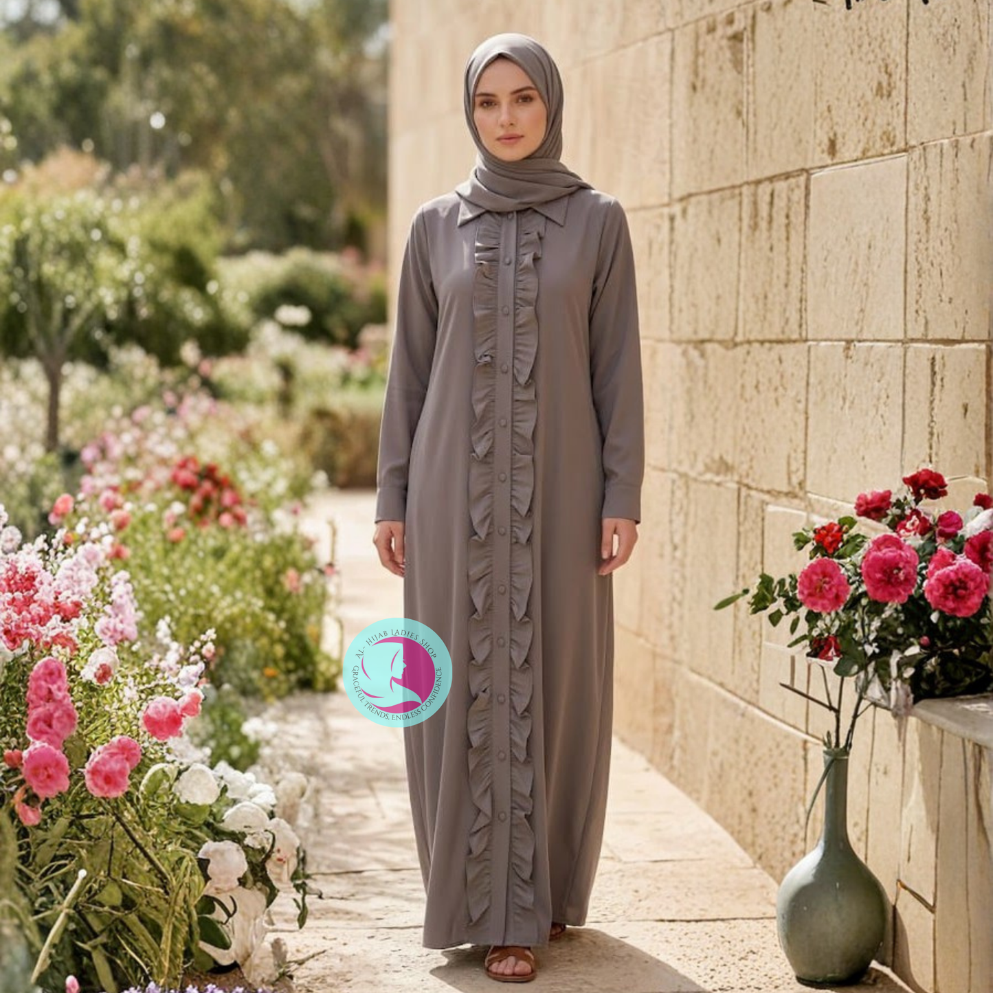 Romantic Nida Frill Abaya | Soft & Elegant Modest Wear