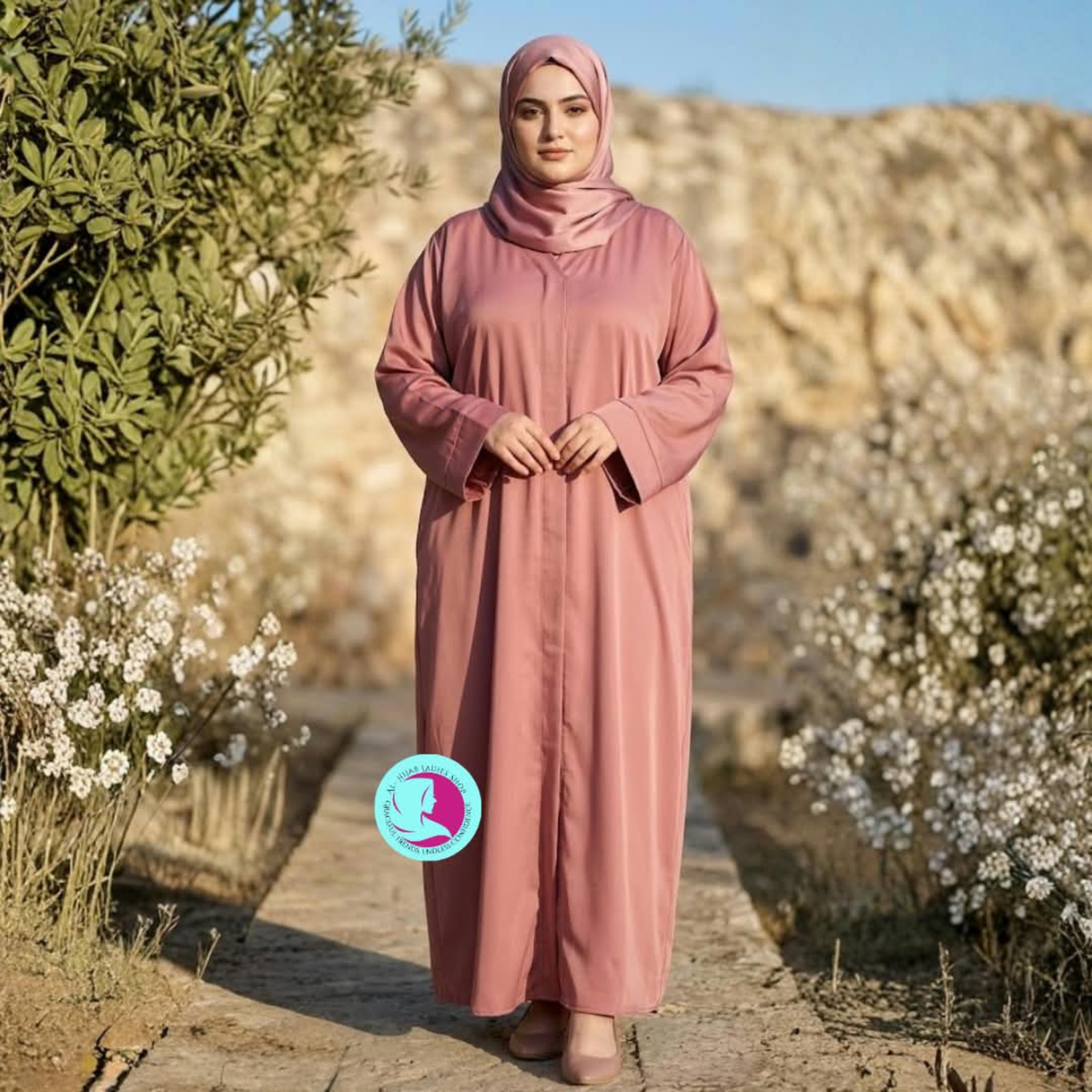 Nida Fabric Plus Size Front Open Abaya | Elegant Modest Wear
