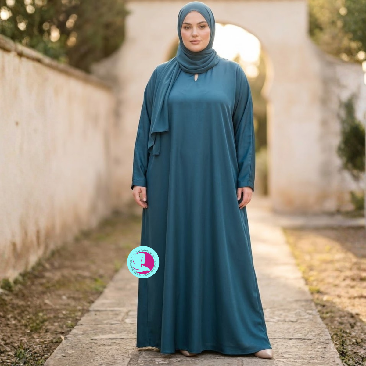 Romantic Nida Plus Size Abaya | Front Closed Elegant Abaya
