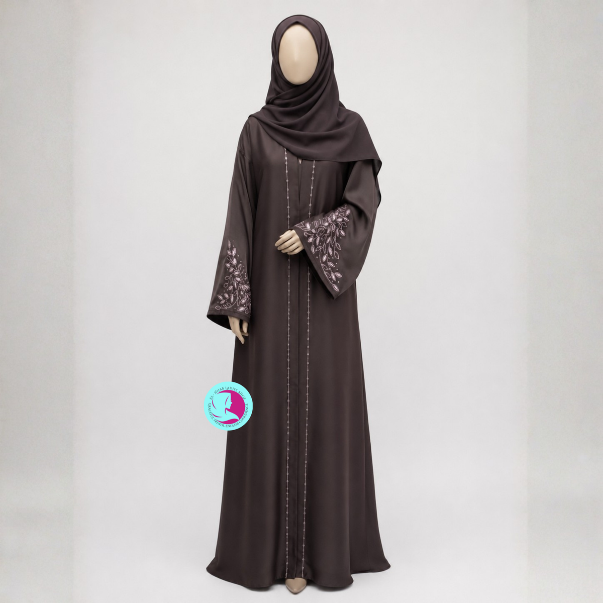 Romantic Nida Abaya | Embroidered & Sequin Work Abaya