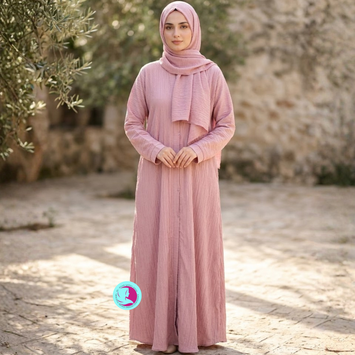 Front Open Abaya in Crush Fabric | Modest Wear for Women