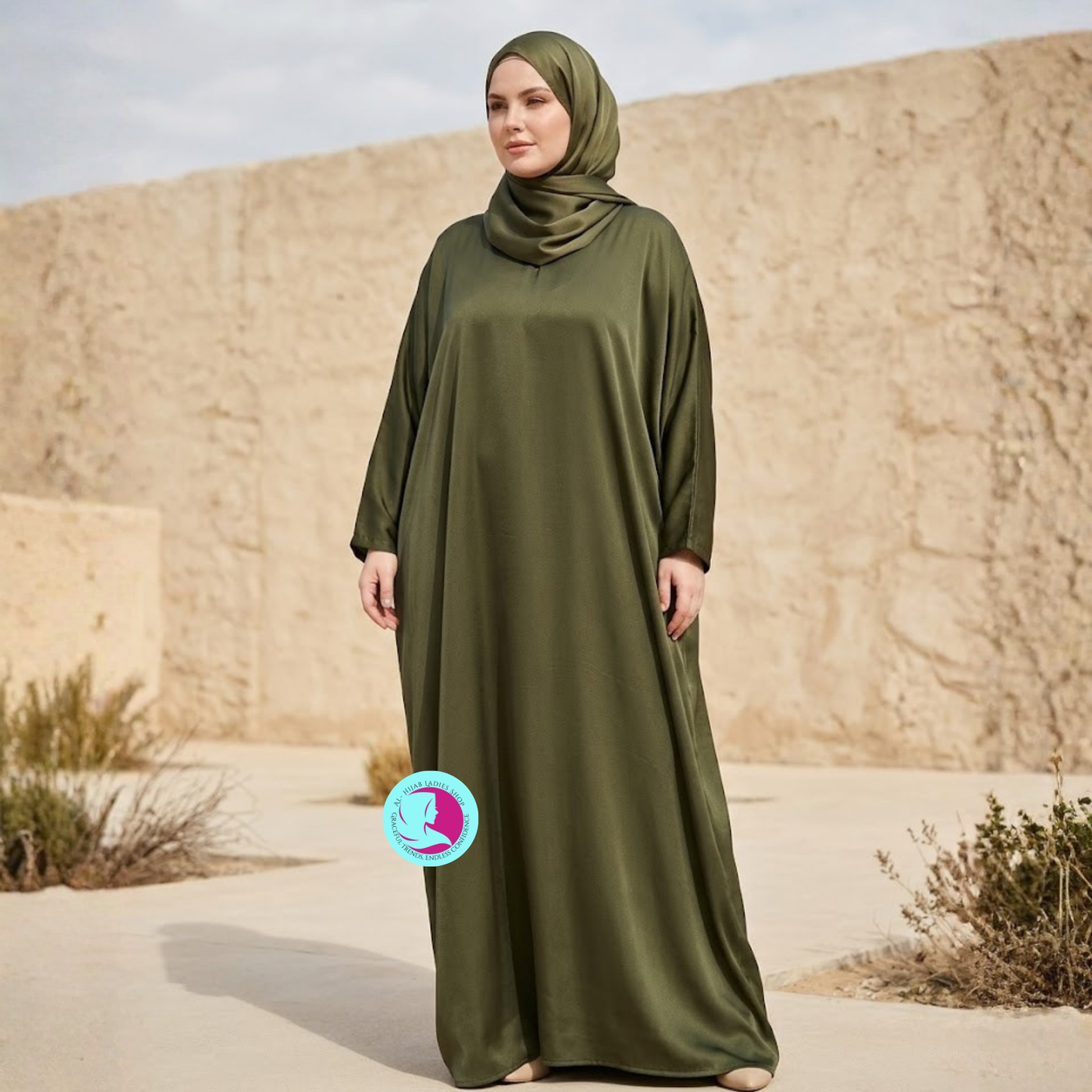 Romantic Nida Plus Size Abaya | Front Closed Elegant Abaya