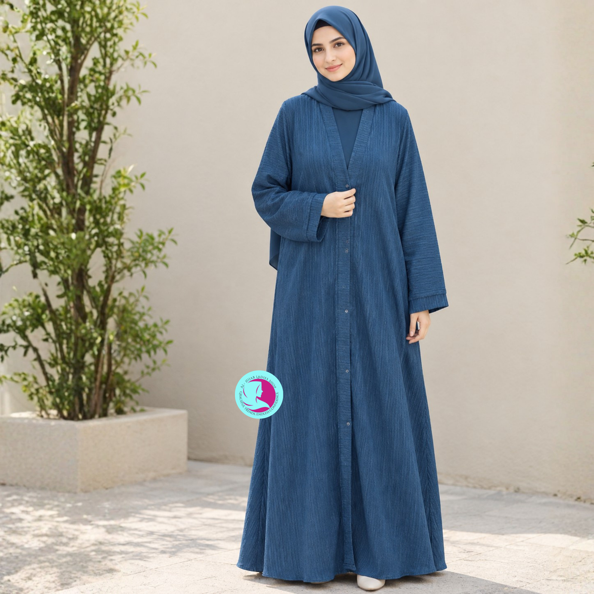 Front Open Abaya in Crush Fabric | Modest Wear for Women